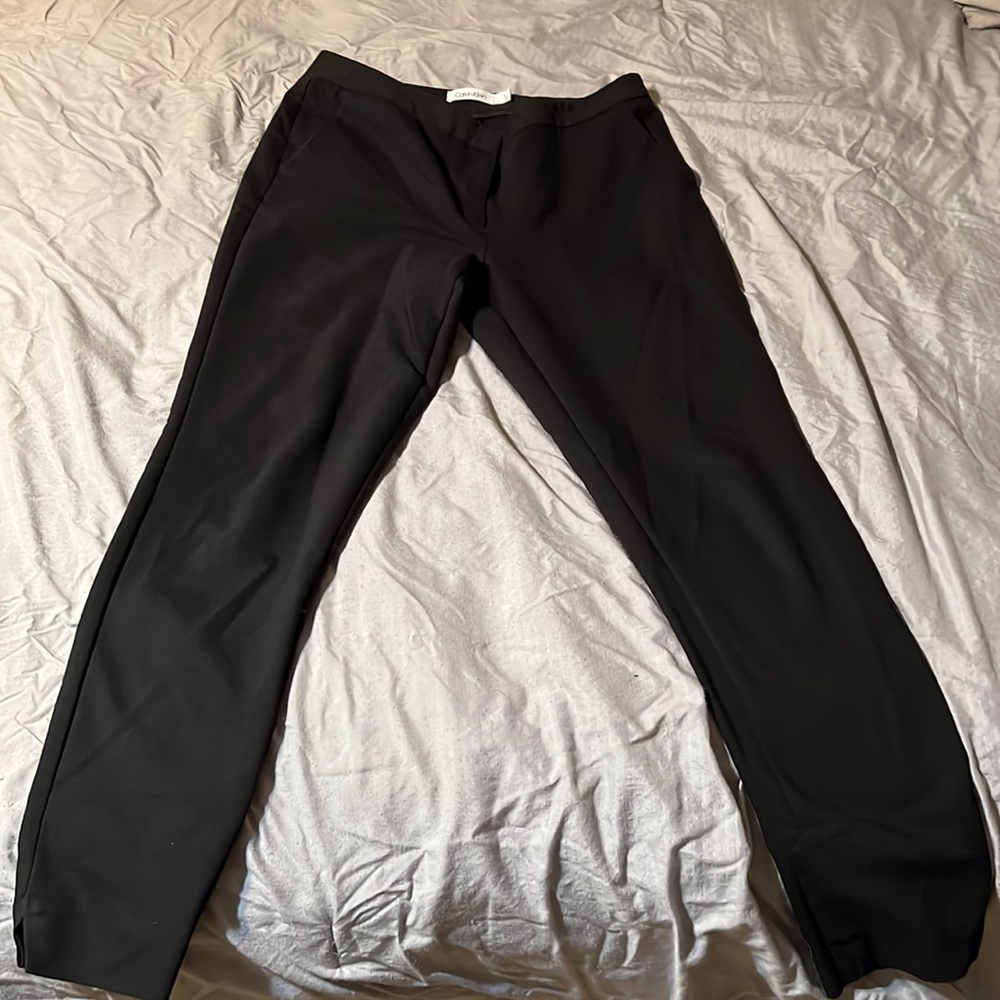 Black ankle slacks fitted